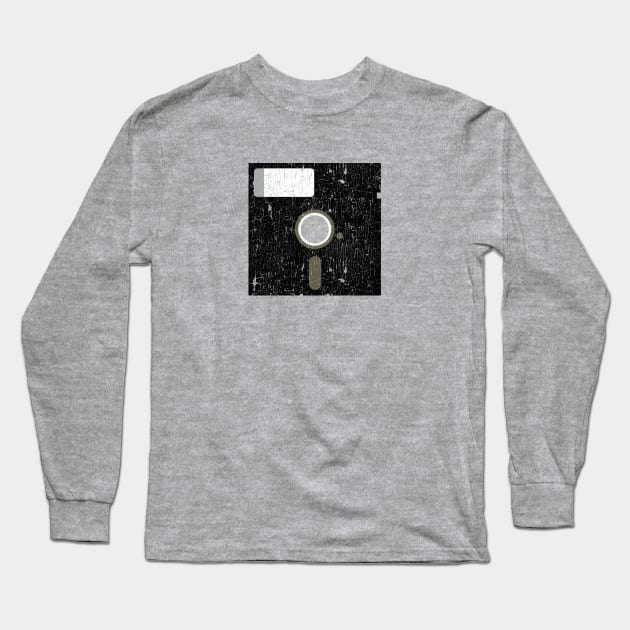 Retro Floppy (Grunge) Long Sleeve T-Shirt by JWDesigns